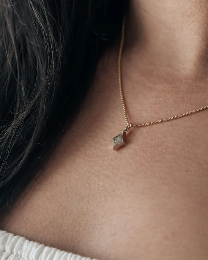 closebymejewelry Necklaces Small Diamond Cremation Necklace in Sterling Silver
