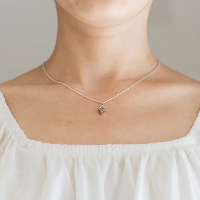 closebymejewelry Necklaces Small Diamond Cremation Necklace in Sterling Silver