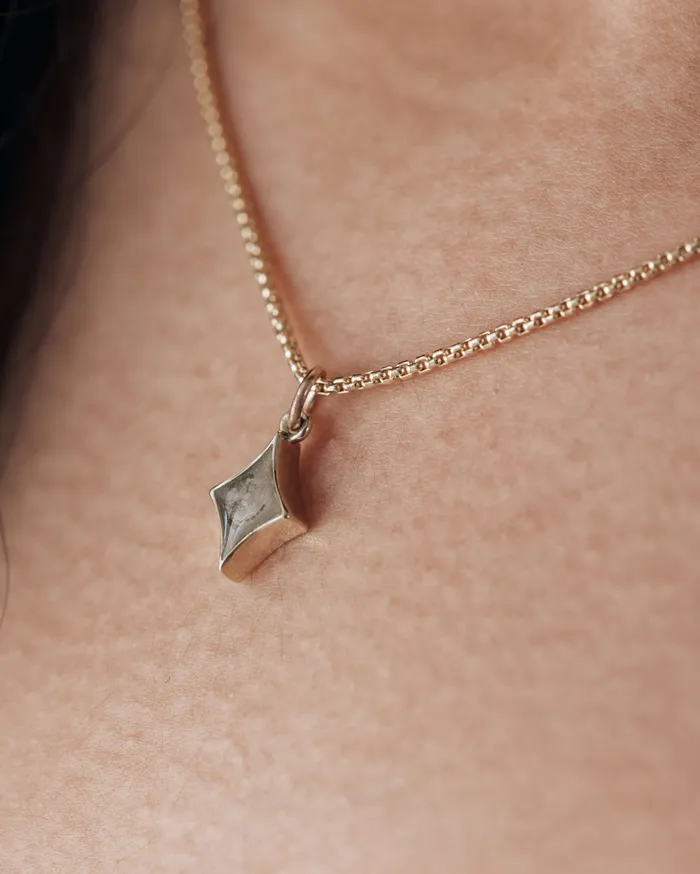 closebymejewelry Necklaces Small Diamond Cremation Necklace in Sterling Silver