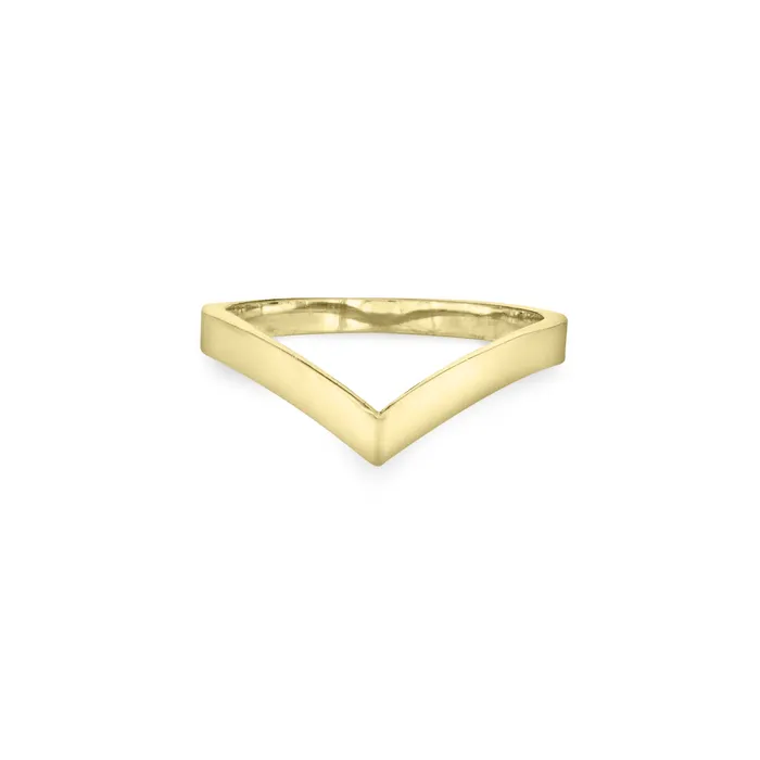 closebymejewelry Rings Chevron Companion Stacking Ring in 14K Gold