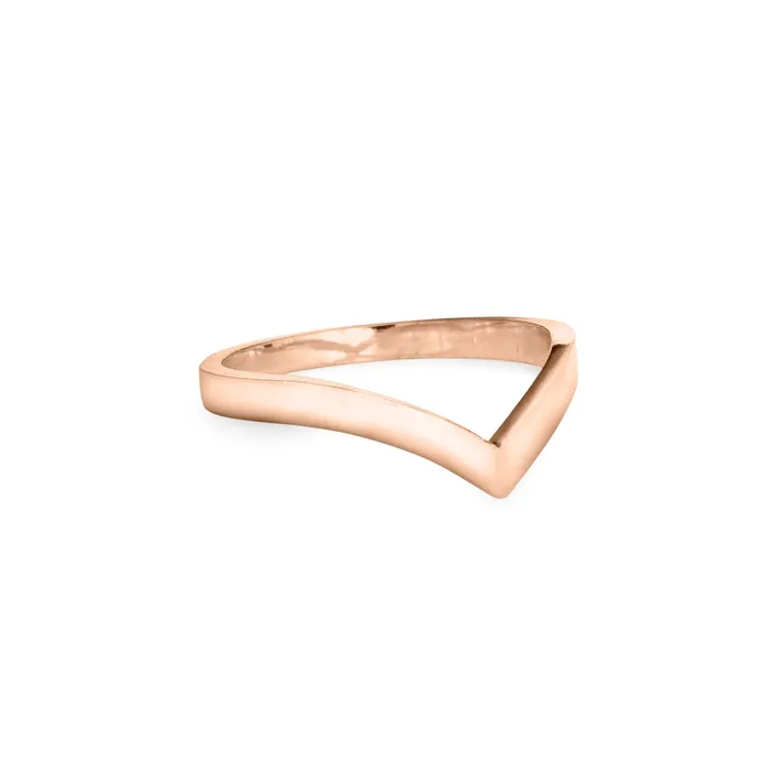 closebymejewelry Rings Chevron Companion Stacking Ring in 14K Gold