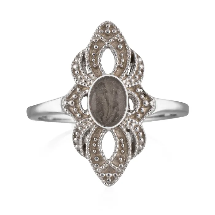 closebymejewelry WWII Small Setting Cremation Ring in Sterling Silver Rings