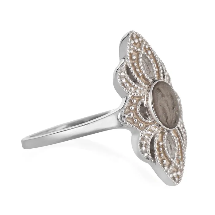 closebymejewelry WWII Small Setting Cremation Ring in Sterling Silver Rings