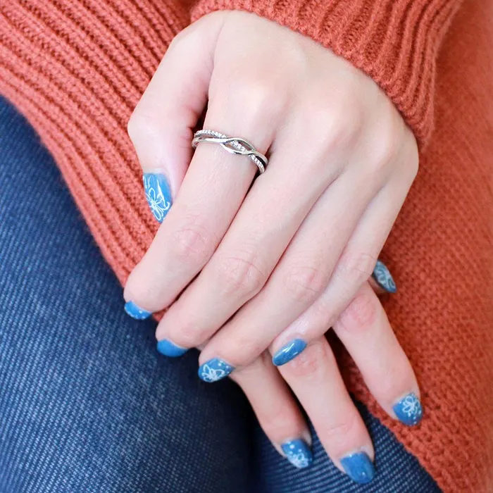 DA157 High polished no plating Stainless Steel Ring with AAA Grade CZ in Clear Alamode Rings