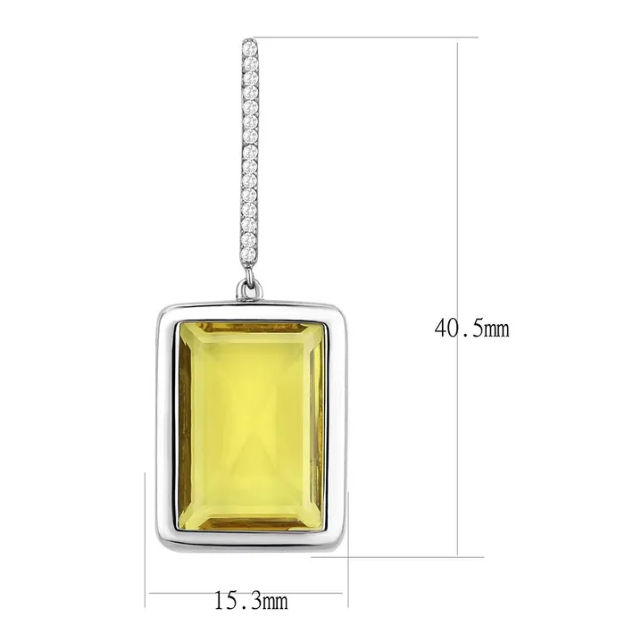 DA378 High polished no plating Stainless Steel Earrings with Top Grade Crystal in Topaz Alamode Earrings