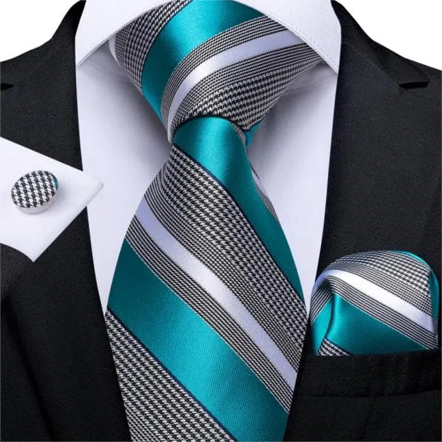 DBG VIP Design Collection Mens Fashion Deep Emerald Green Twill Design 100 Premium Quality Silk Ties Divine Inspiration Styles Earrings