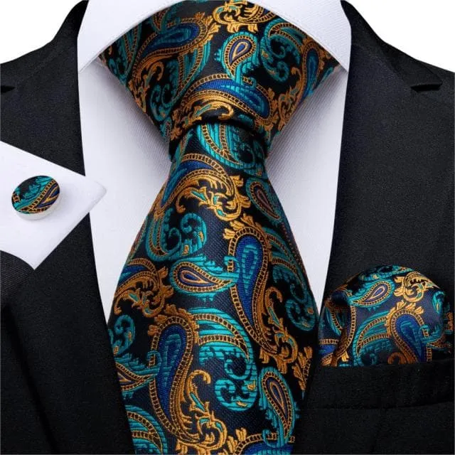 DBG VIP Design Collection Mens Fashion Deep Emerald Green Twill Design 100 Premium Quality Silk Ties Divine Inspiration Styles Earrings