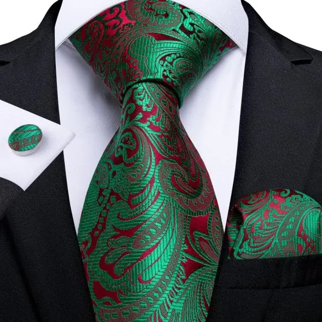 DBG VIP Design Collection Mens Fashion Deep Emerald Green Twill Design 100 Premium Quality Silk Ties Divine Inspiration Styles Earrings
