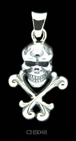 DCJ Charm Necklaces Skull on Cross Bones Charm