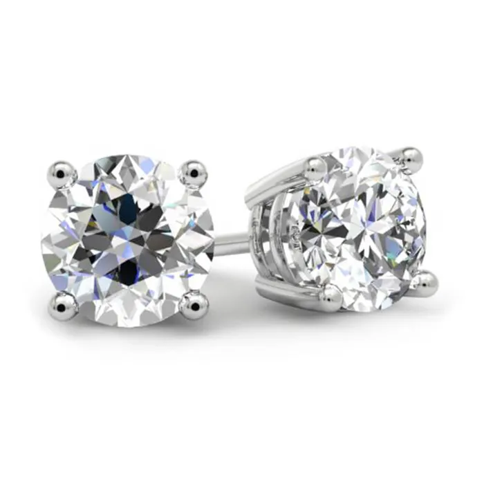 deBebians Earrings GIA Certified Diamond Stud Earrings FourProng Setting