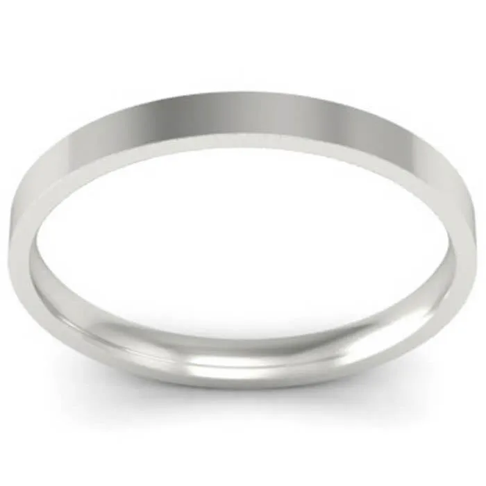 deBebians Rings 15 mm Flat Wedding Ring in 14k