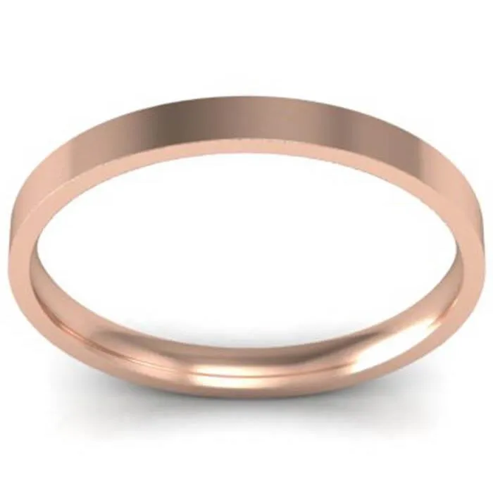 deBebians Rings 15 mm Flat Wedding Ring in 14k