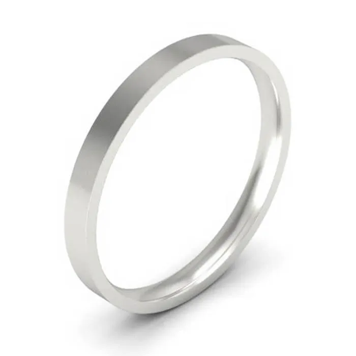 deBebians Rings 15 mm Flat Wedding Ring in 14k