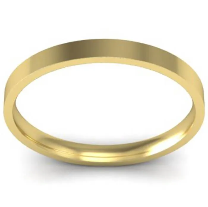 deBebians Rings 15 mm Flat Wedding Ring in 14k