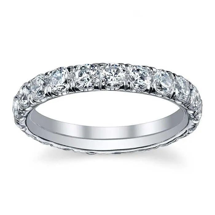 deBebians Rings 150cttw 25mm Forever One Moissanite U Pave Eternity Ring