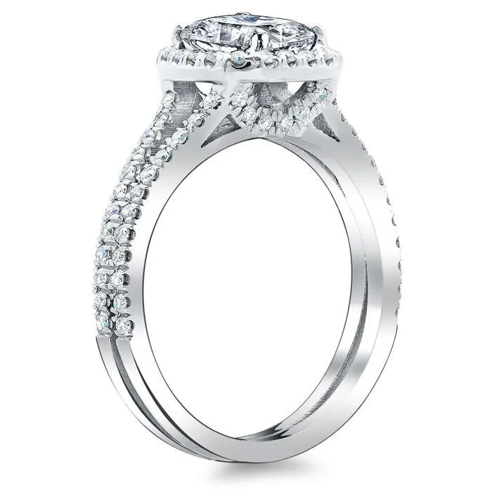 deBebians Rings Double Shank Cushion Diamond Engagement Ring