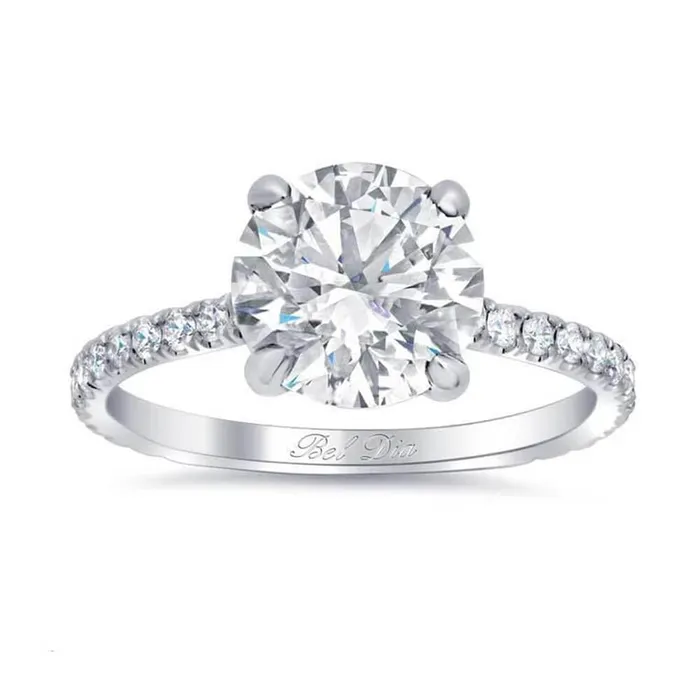 Diamond Accented Diamond Engagement Ring deBebians Rings