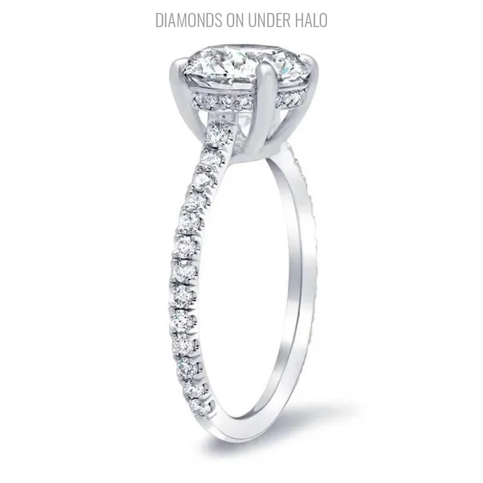 Diamond Accented Diamond Engagement Ring deBebians Rings