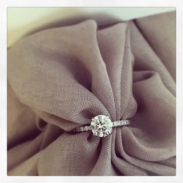 Diamond Accented Diamond Engagement Ring deBebians Rings