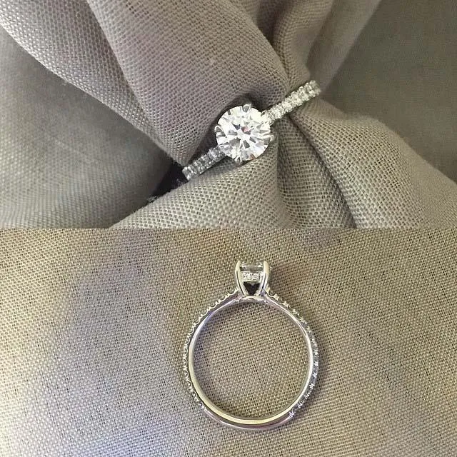 Diamond Accented Diamond Engagement Ring deBebians Rings