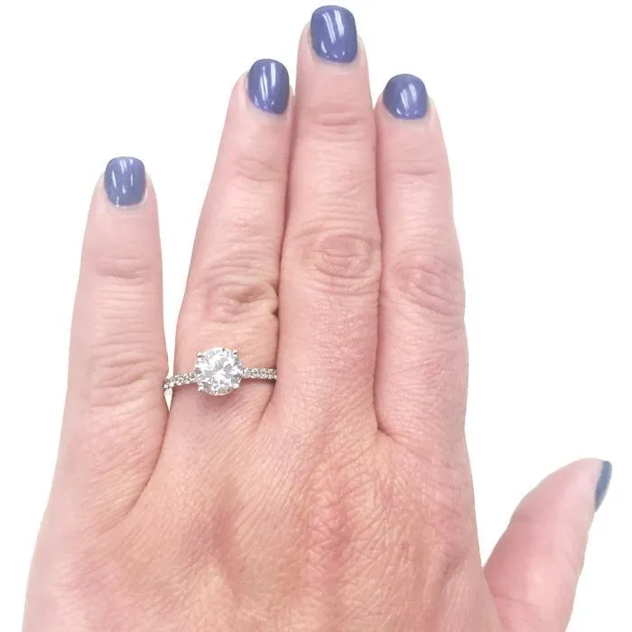 Diamond Accented Diamond Engagement Ring deBebians Rings