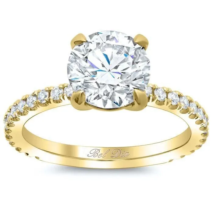 Diamond Accented Diamond Engagement Ring deBebians Rings