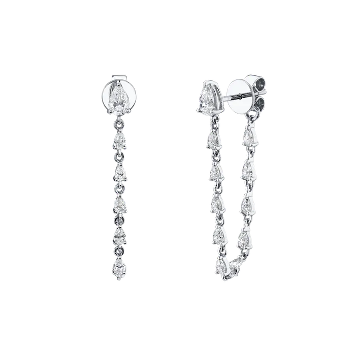 DIAMOND PEAR LOOP EARRINGS WITH PEAR STUD anitako Earrings