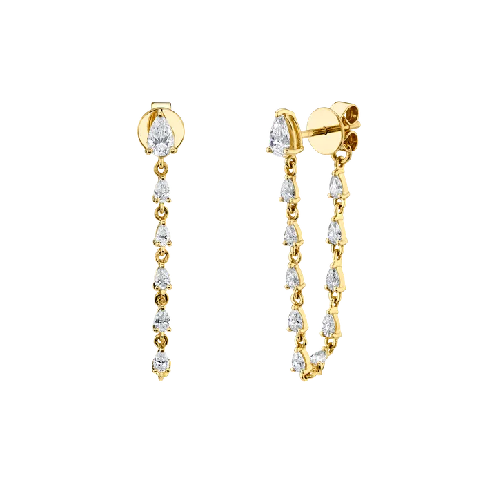 DIAMOND PEAR LOOP EARRINGS WITH PEAR STUD anitako Earrings