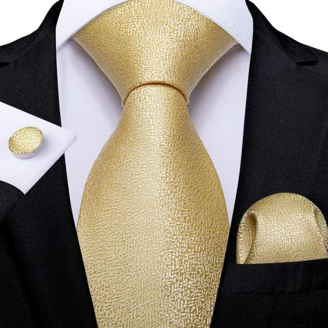 Divine Inspiration Styles Necklaces DBG VIP Design Collection Mens Fashion Golden Yellow Plaid 100 Premium Quality Silk Ties