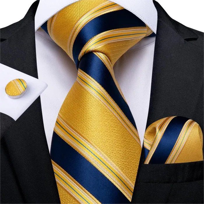 Divine Inspiration Styles Necklaces DBG VIP Design Collection Mens Fashion Golden Yellow Plaid 100 Premium Quality Silk Ties
