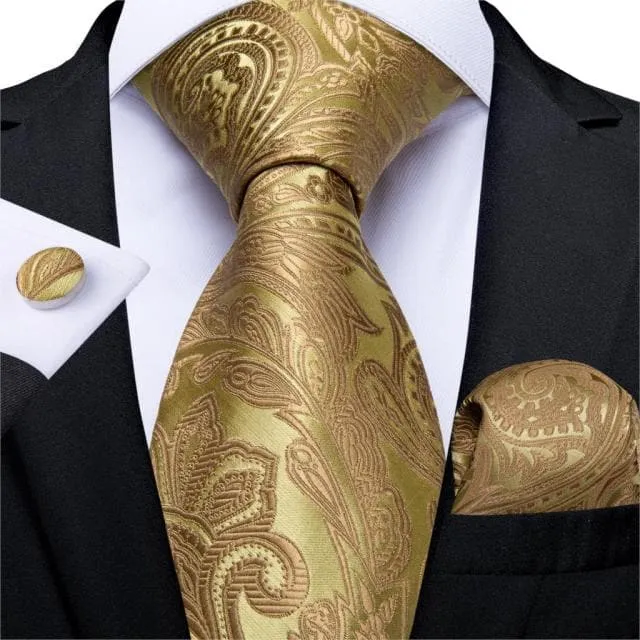 Divine Inspiration Styles Necklaces DBG VIP Design Collection Mens Fashion Golden Yellow Plaid 100 Premium Quality Silk Ties