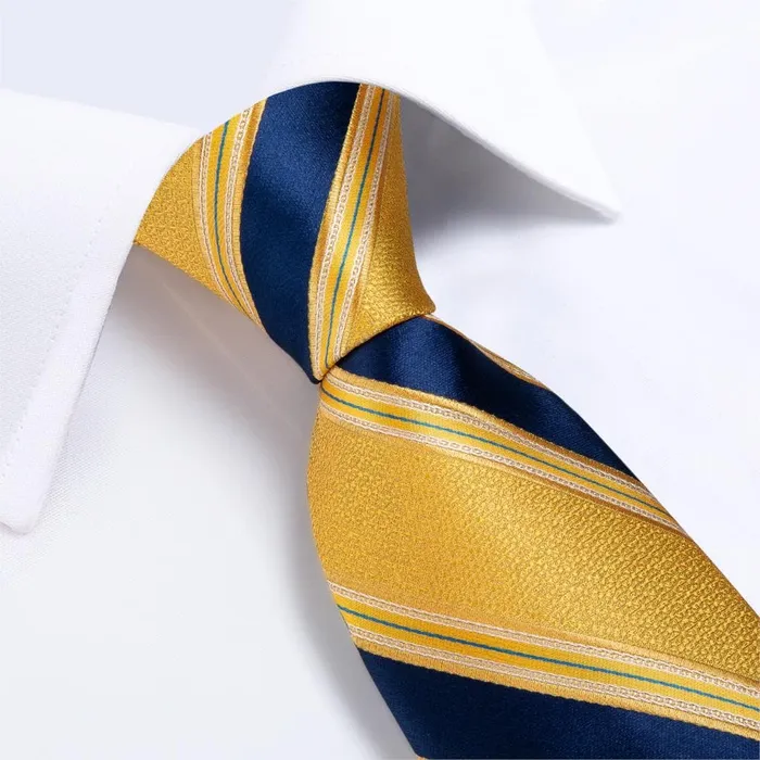 Divine Inspiration Styles Necklaces DBG VIP Design Collection Mens Fashion Golden Yellow Plaid 100 Premium Quality Silk Ties
