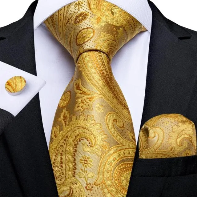 Divine Inspiration Styles Necklaces DBG VIP Design Collection Mens Fashion Golden Yellow Plaid 100 Premium Quality Silk Ties