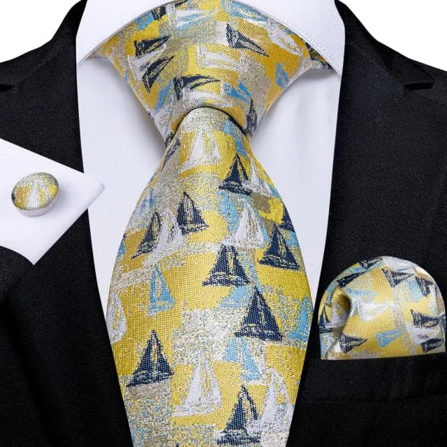 Divine Inspiration Styles Necklaces DBG VIP Design Collection Mens Fashion Golden Yellow Plaid 100 Premium Quality Silk Ties