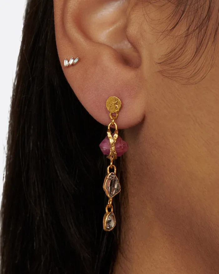 Duo Tone Triple Drop Earrings LOU ZELDIS Earrings