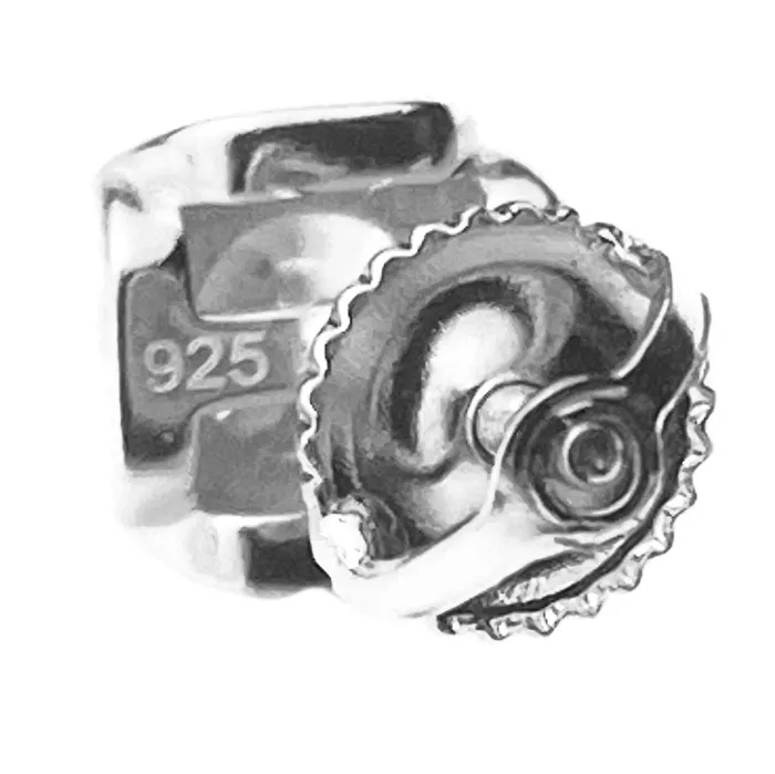Earrings AMERICAN TIME 925 Silver Solitaire Iced CZ Round Earrings Screw Back 5MM