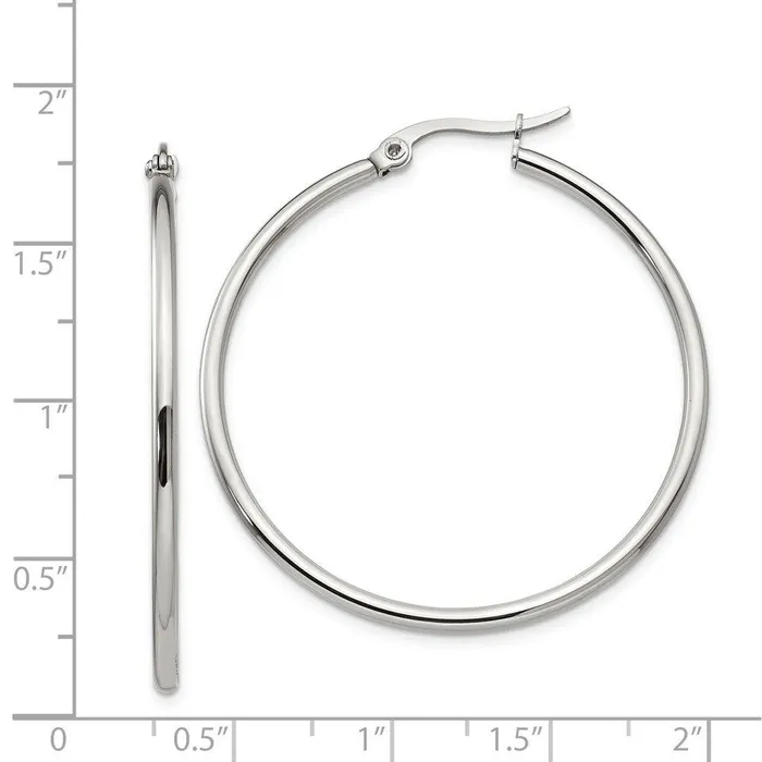 Earrings Chisel Stainless Steel 4050mm Diameter Hoop Earrings
