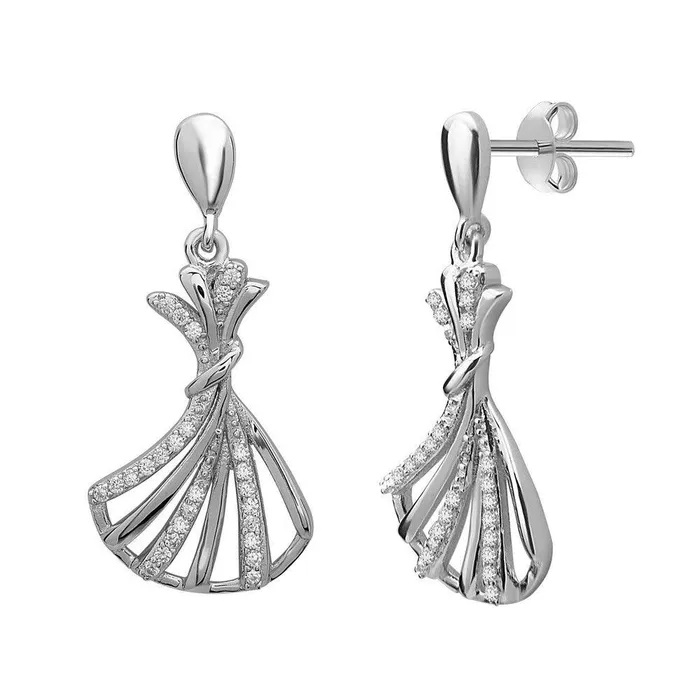 Earrings Classic Sterling Silver CZ Dangling Earrings