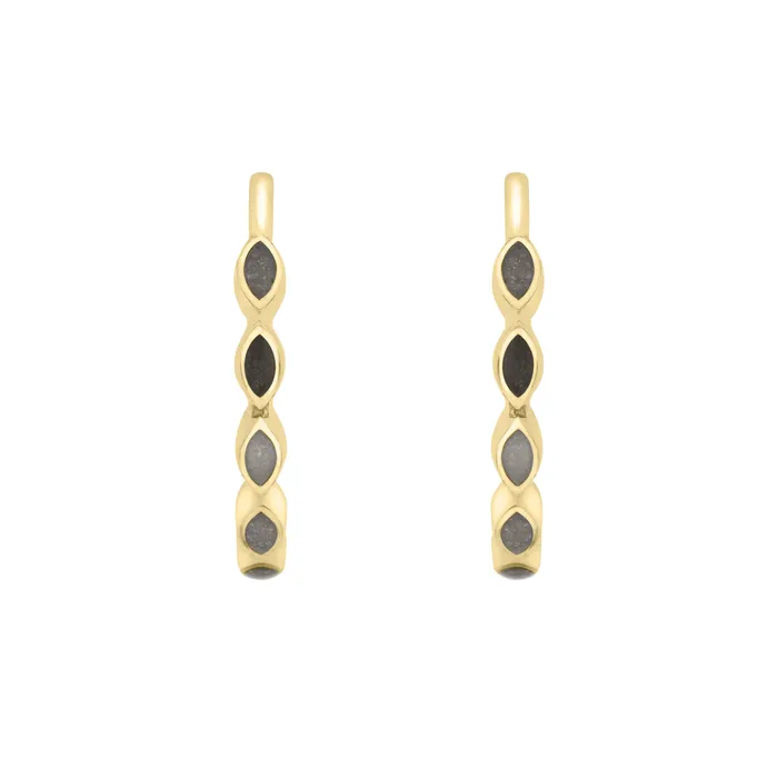 Earrings closebymejewelry Five Setting Open Hoop Cremation Earrings in 14K Yellow Gold