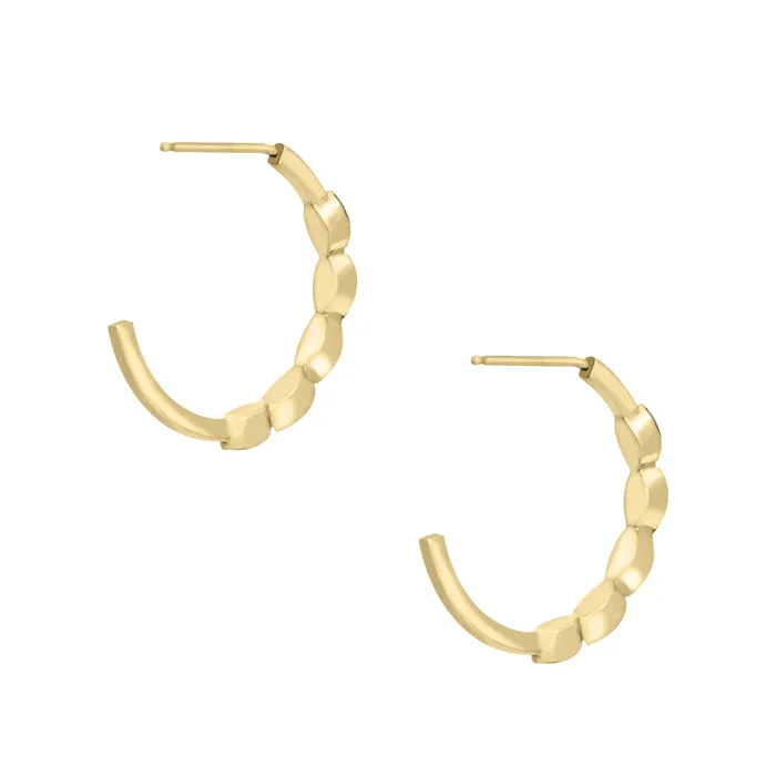 Earrings closebymejewelry Five Setting Open Hoop Cremation Earrings in 14K Yellow Gold