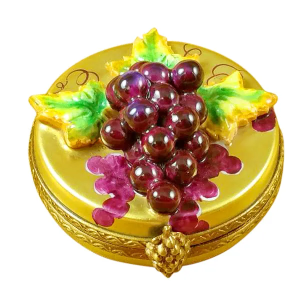 Earrings Grapes on Gold Oval Limoges Box Limoges Imports