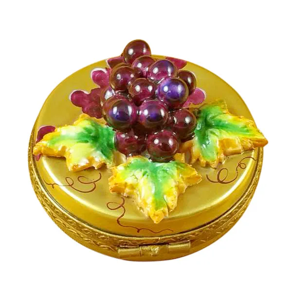 Earrings Grapes on Gold Oval Limoges Box Limoges Imports