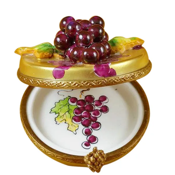 Earrings Grapes on Gold Oval Limoges Box Limoges Imports