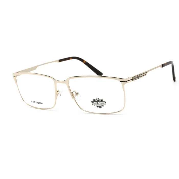 Earrings Harley Davidson Harley Davidson Mens Eyeglasses Pale Gold Metal Rectangular Frame HD9016 032