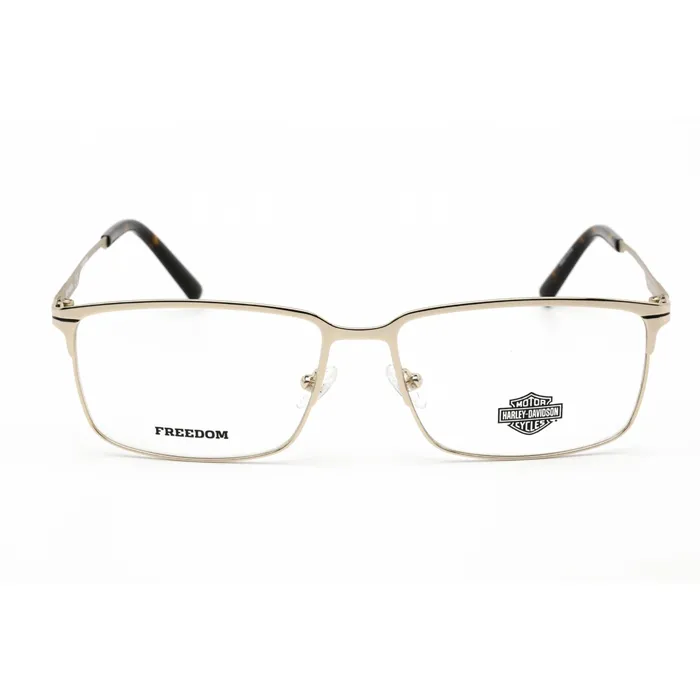 Earrings Harley Davidson Harley Davidson Mens Eyeglasses Pale Gold Metal Rectangular Frame HD9016 032