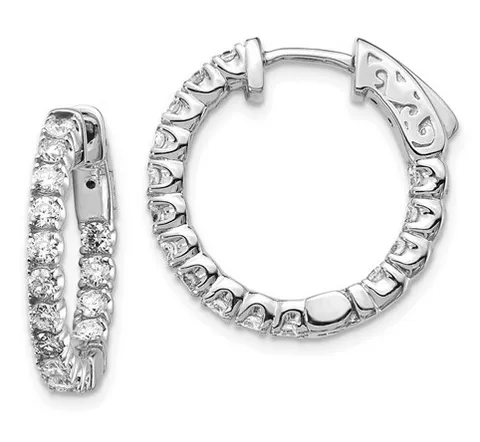 Earrings Inside Out Hoop Earrings with Diamonds deBebians