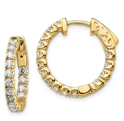 Earrings Inside Out Hoop Earrings with Diamonds deBebians