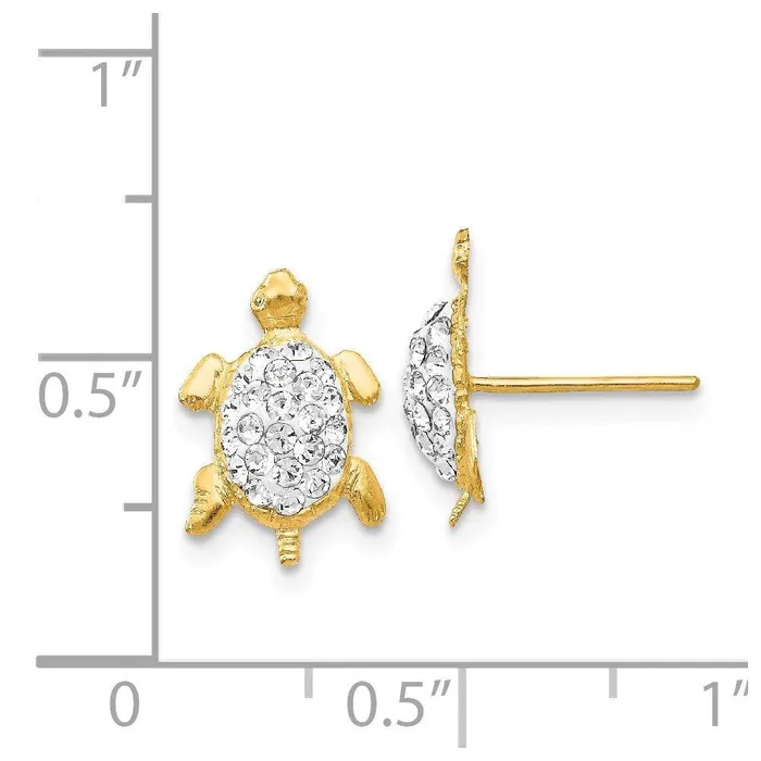 Earrings Jewelry 14k Crystal White Turtle Post Earrings