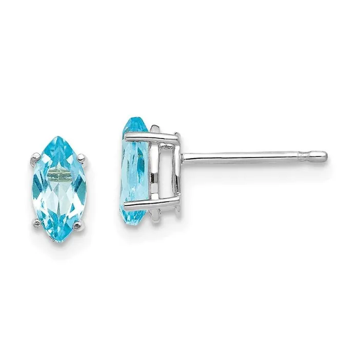Earrings Jewelry 14k White Gold 7x35mm Marquise Earring Mounting No Stones Included No Backs