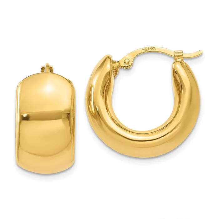 Earrings Jewelry 14k Wide Puffed Hoop Earrings
